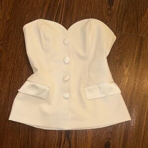 Zara Cream Strapless Top